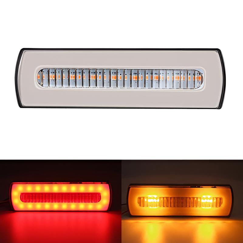 1 pc  LED Motorcycle Light Moto Rear Lights 40 LED Dual Color Light Guide Flow Direction Turning Brake Tail Lamp