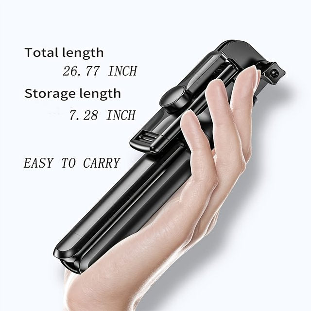 R1S Selfie Stick with Tripod | Bluetooth Foldable Selfie Rod with Remote Control for Phone Action Camera Iphone ï»¿with flash light