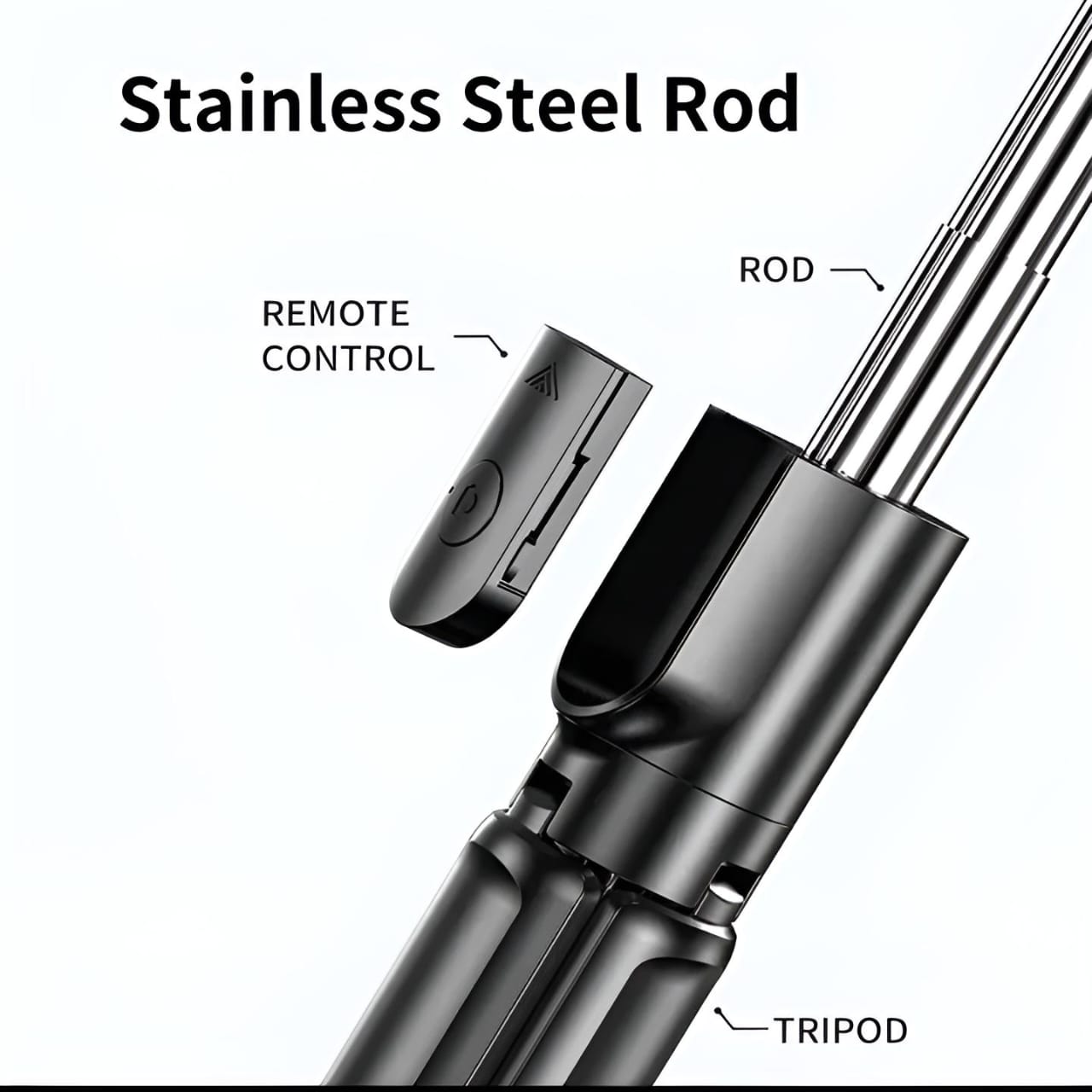 R1S Selfie Stick with Tripod | Bluetooth Foldable Selfie Rod with Remote Control for Phone Action Camera Iphone ï»¿with flash light