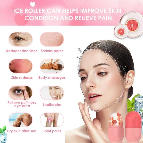 (without box )Reusable Facial Ice Roller for Face | Enhance Skin Glow Shrink &amp;Tighten Pores with stopper premium Quality (random color)
