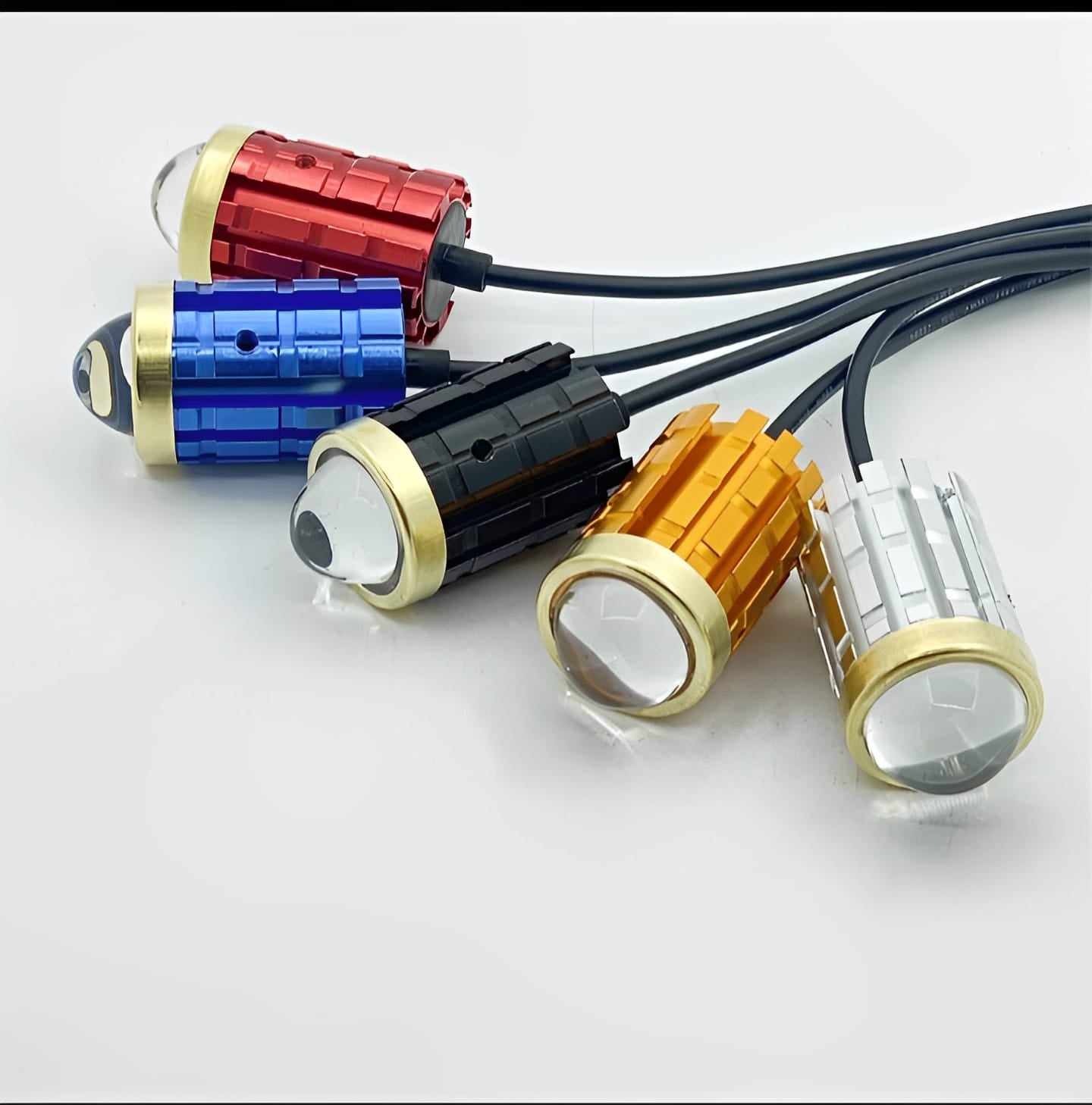 New Mini Driving Fog Light for All Motorcycle, Cars, Jeep 4 Functions White,Yellow,,Combo And Flasher Lens Projectors Auxiliary Light(Random Color)