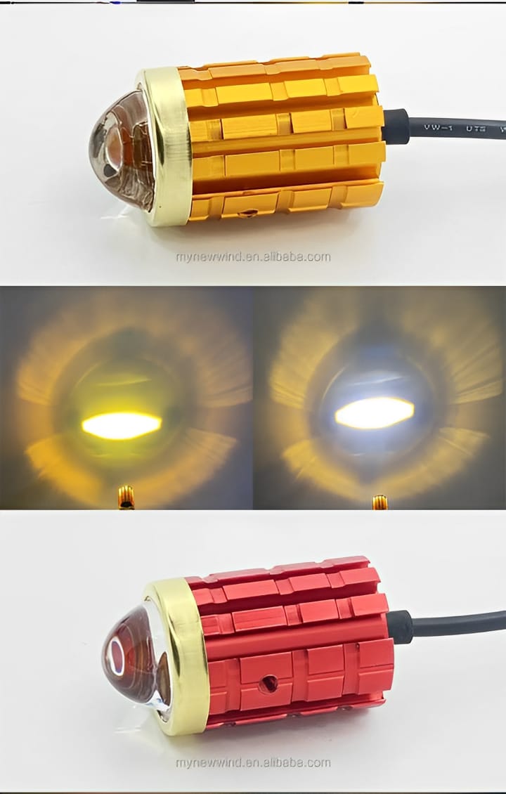 New Mini Driving Fog Light for All Motorcycle, Cars, Jeep 4 Functions White,Yellow,,Combo And Flasher Lens Projectors Auxiliary Light(Random Color)