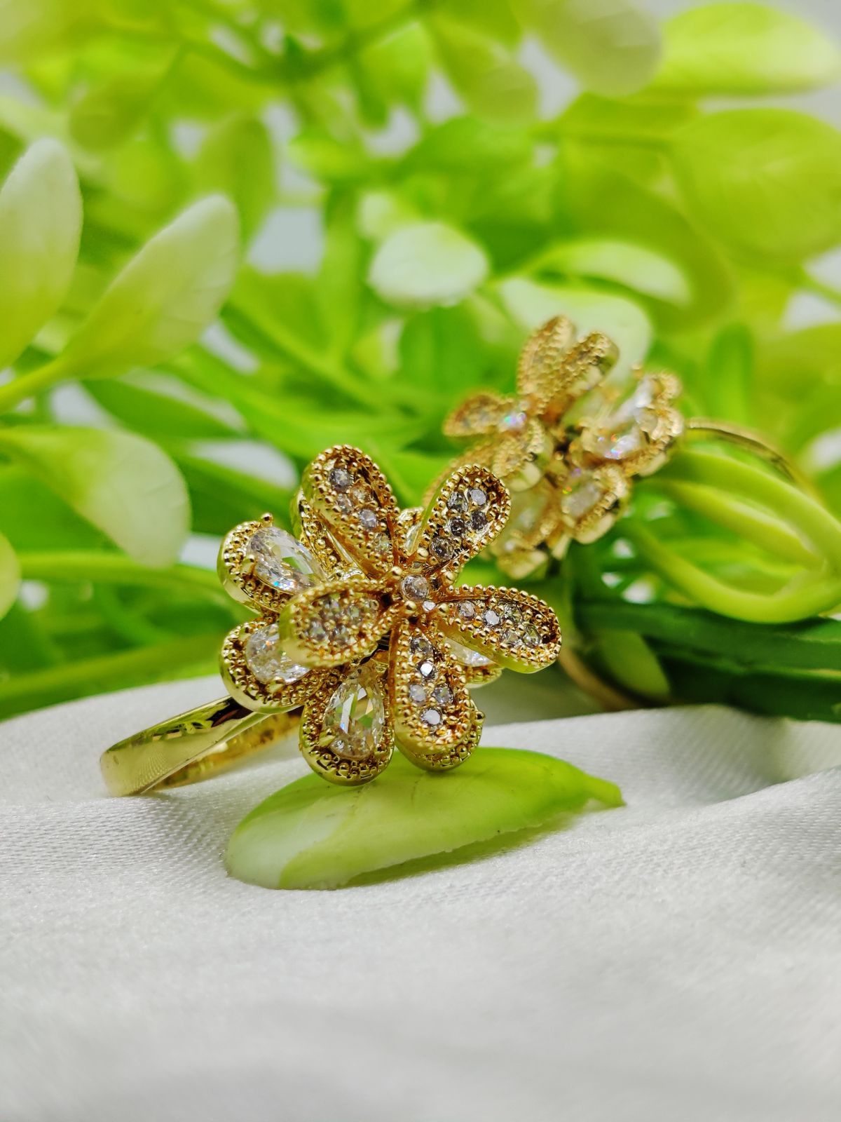 1 Piece Imported Blooming Elegance Adjustable Ring Set â€“ Two Radiant Color ðŸŒŸ | Luxurious Design Ring | Adjustable Ring | Ring For Girls &amp; Women âœ¨