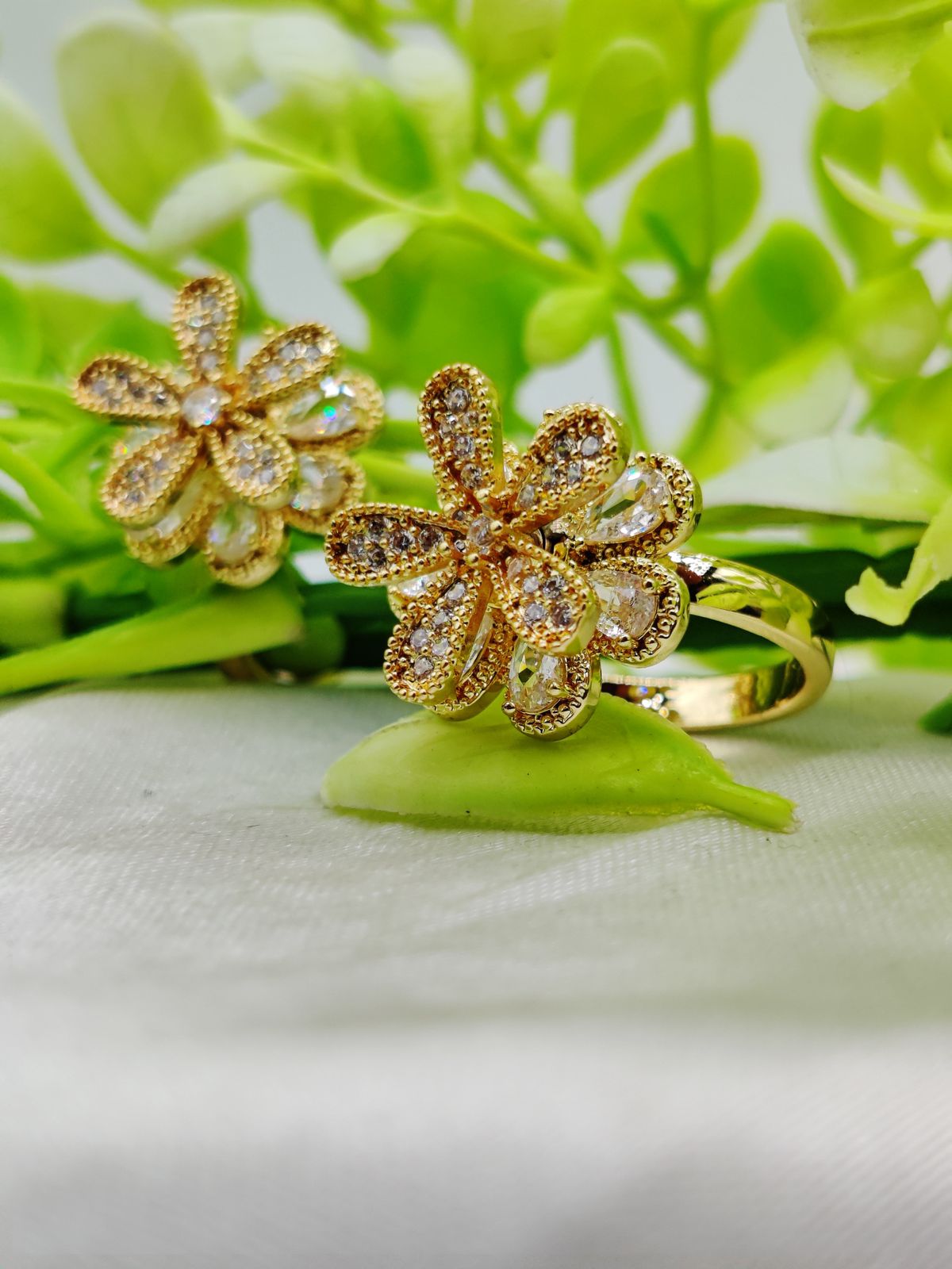 1 Piece Imported Blooming Elegance Adjustable Ring Set â€“ Two Radiant Color ðŸŒŸ | Luxurious Design Ring | Adjustable Ring | Ring For Girls &amp; Women âœ¨