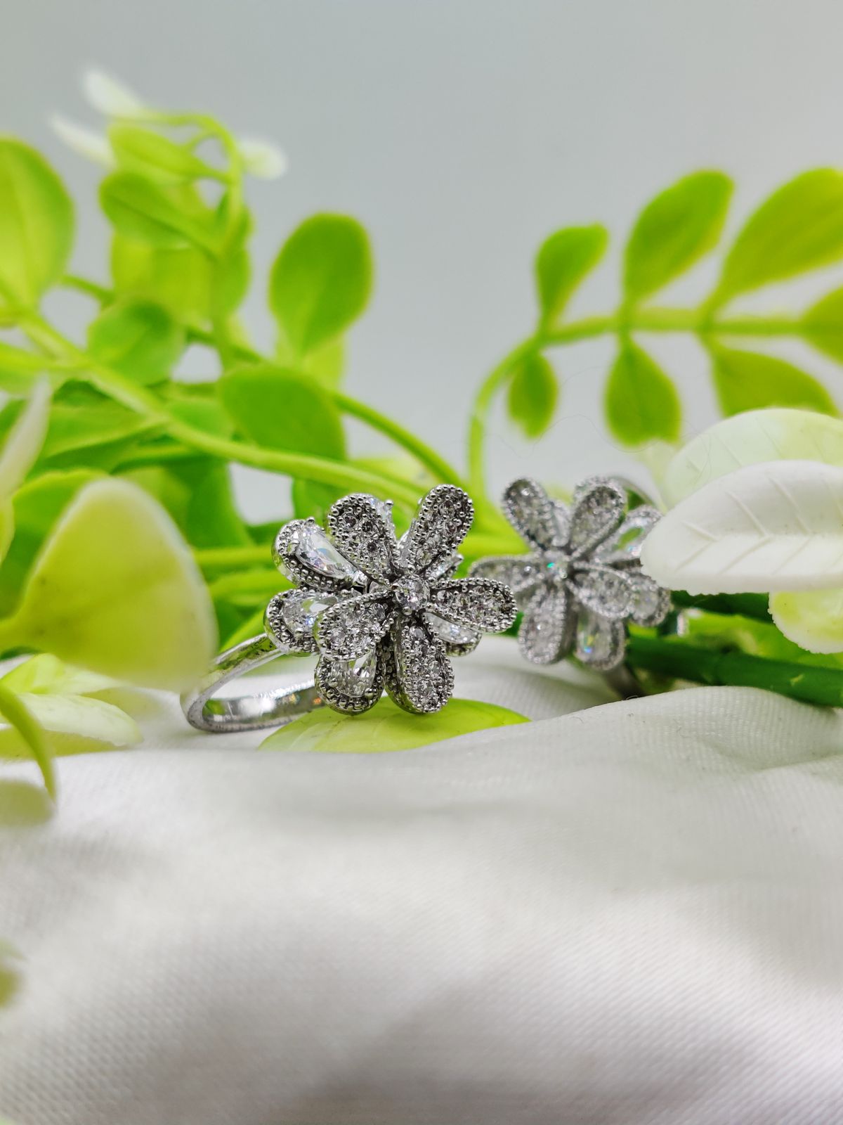 1 Piece Imported Blooming Elegance Adjustable Ring Set â€“ Two Radiant Color ðŸŒŸ | Luxurious Design Ring | Adjustable Ring | Ring For Girls &amp; Women âœ¨