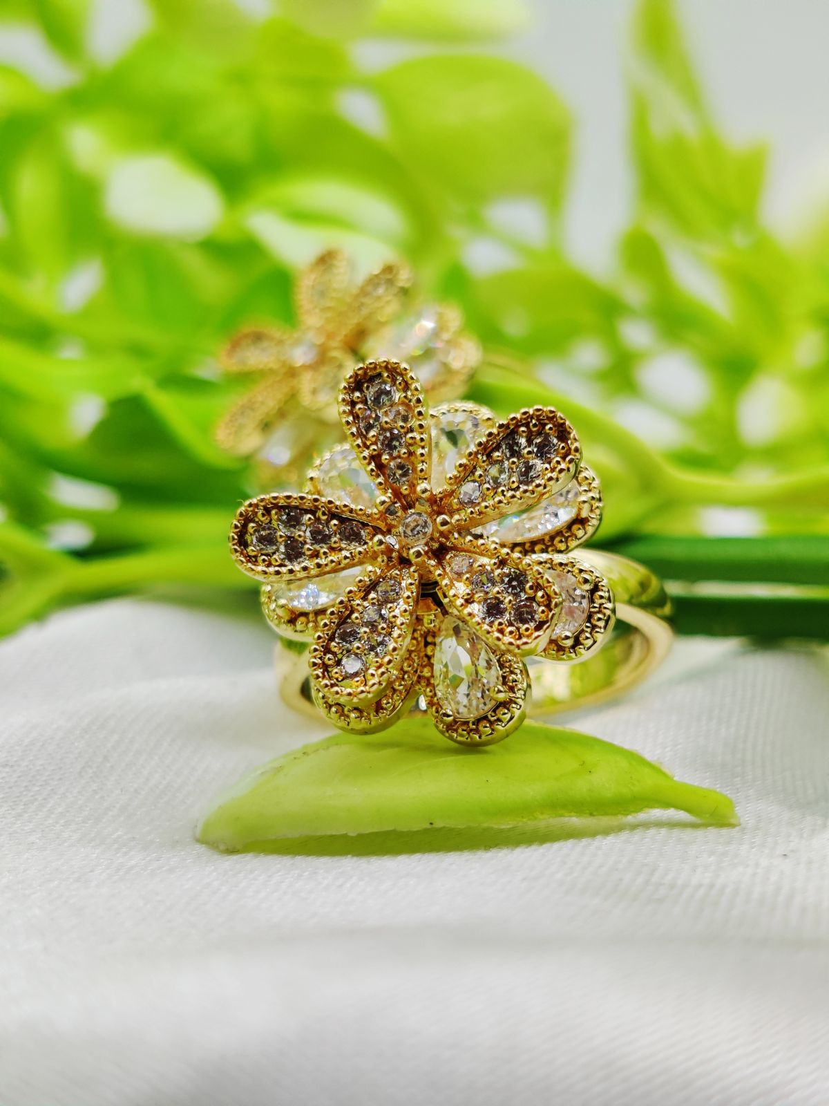 1 Piece Imported Blooming Elegance Adjustable Ring Set â€“ Two Radiant Color ðŸŒŸ | Luxurious Design Ring | Adjustable Ring | Ring For Girls &amp; Women âœ¨