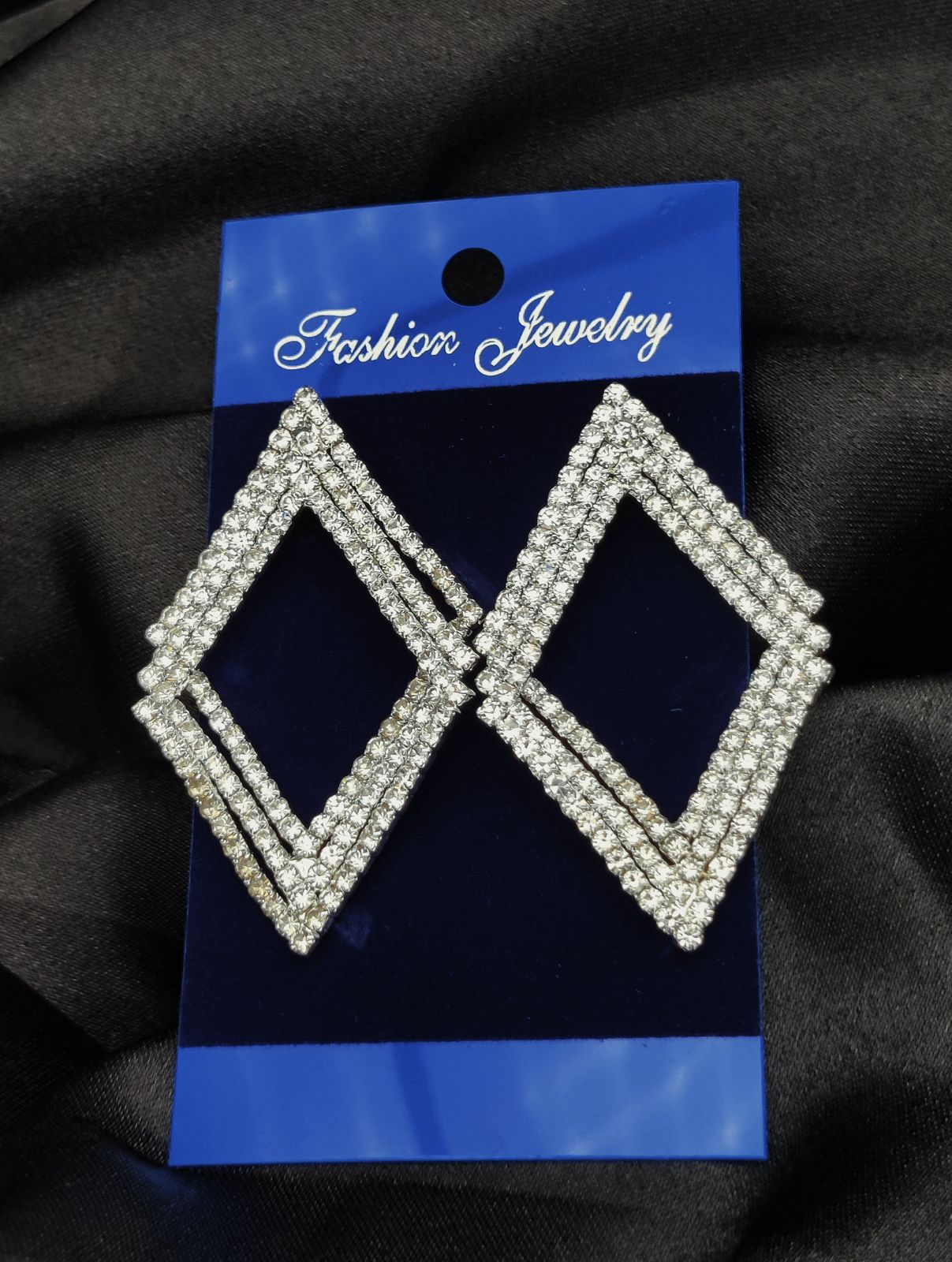 Imported Earrings In Multiple Design | Tarnish-Free Diamond-Shape, Heart Fringe, Long Heart Fringe, Radiant, Diamond Cascade Design Earrings| Luxury Look Artificial Earrings | Girls Earrings | Women Earrings ( Silver )