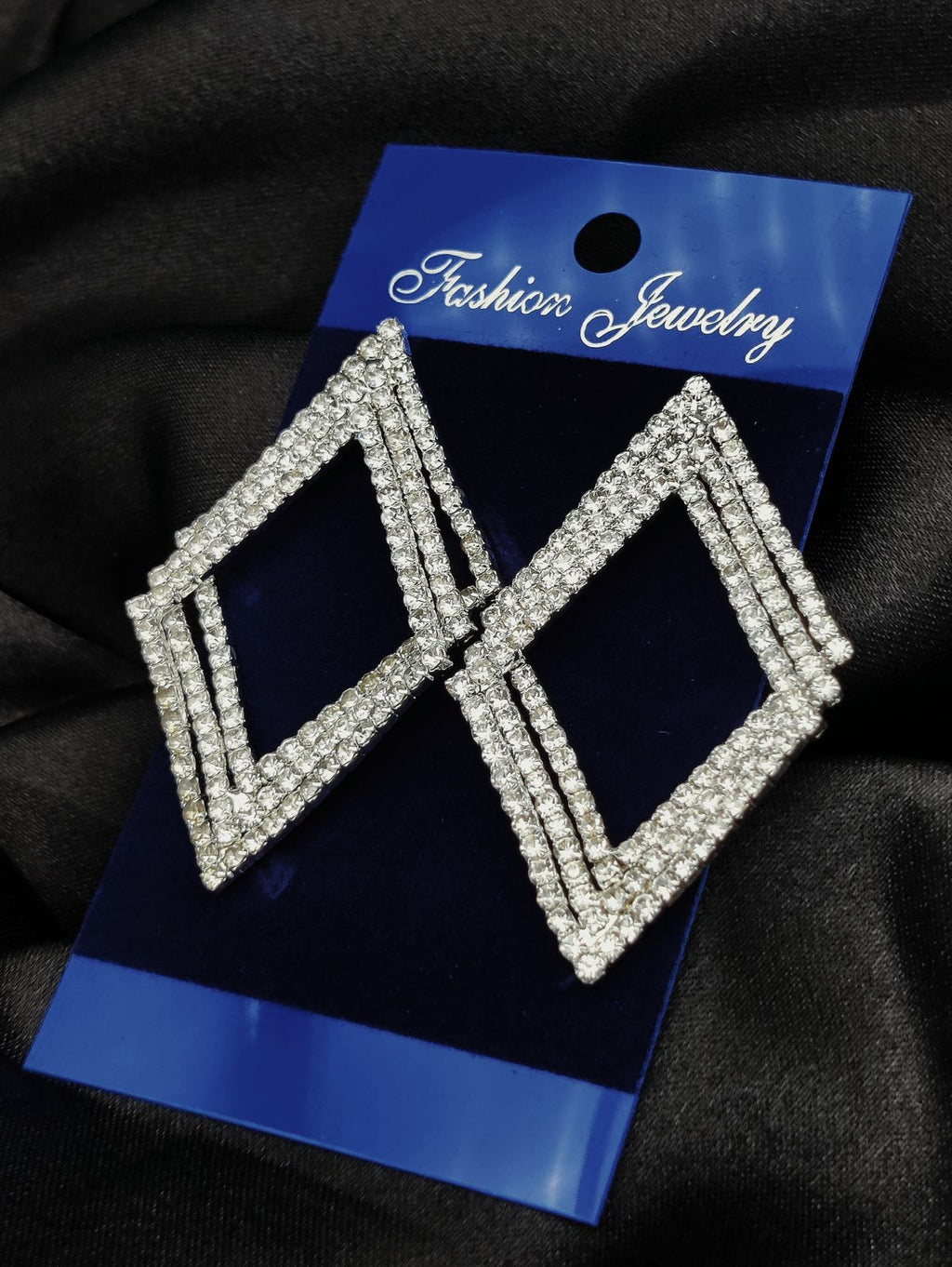 Imported Earrings In Multiple Design | Tarnish-Free Diamond-Shape, Heart Fringe, Long Heart Fringe, Radiant, Diamond Cascade Design Earrings| Luxury Look Artificial Earrings | Girls Earrings | Women Earrings ( Silver )