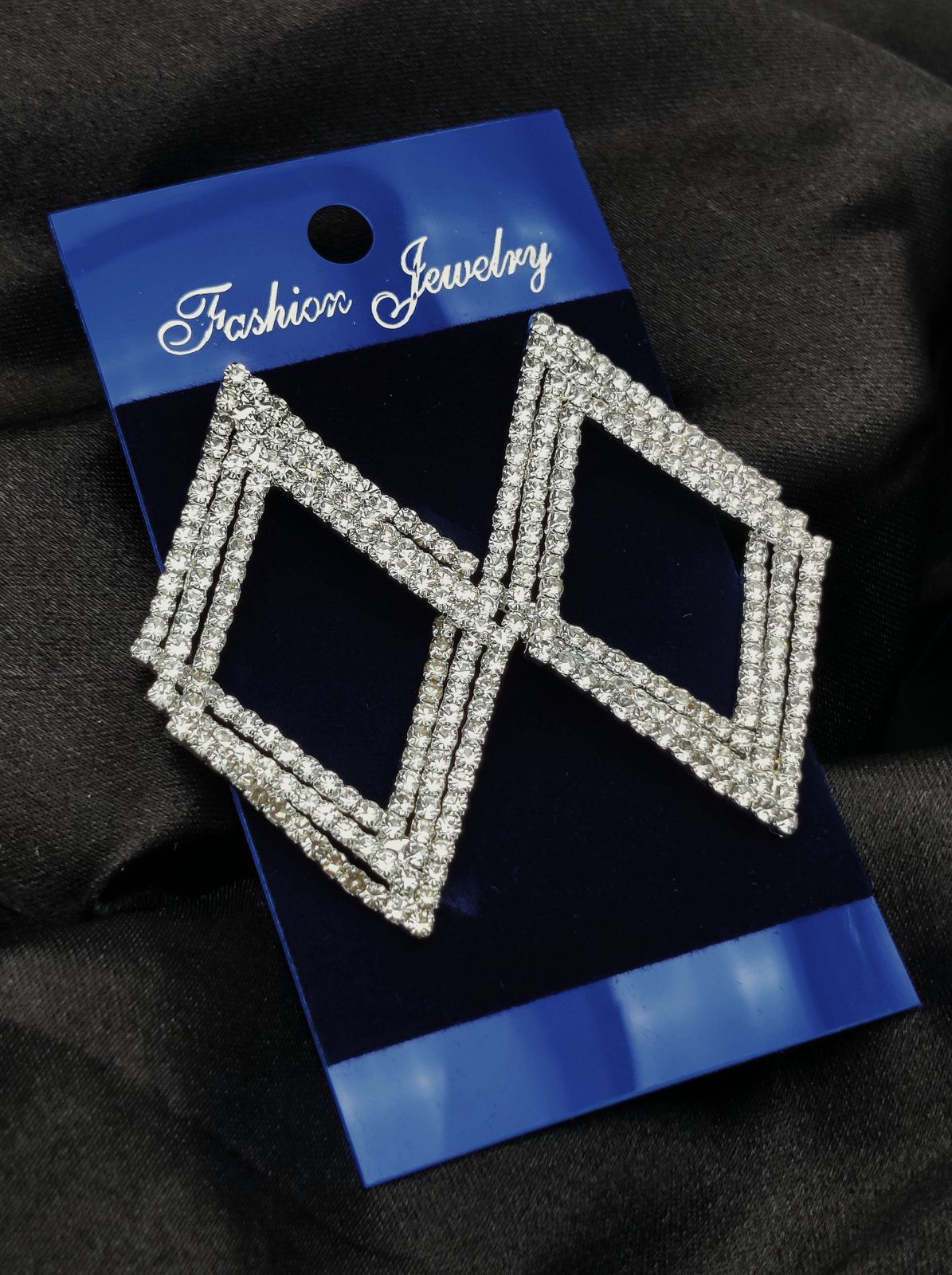Imported Earrings In Multiple Design | Tarnish-Free Diamond-Shape, Heart Fringe, Long Heart Fringe, Radiant, Diamond Cascade Design Earrings| Luxury Look Artificial Earrings | Girls Earrings | Women Earrings ( Silver )