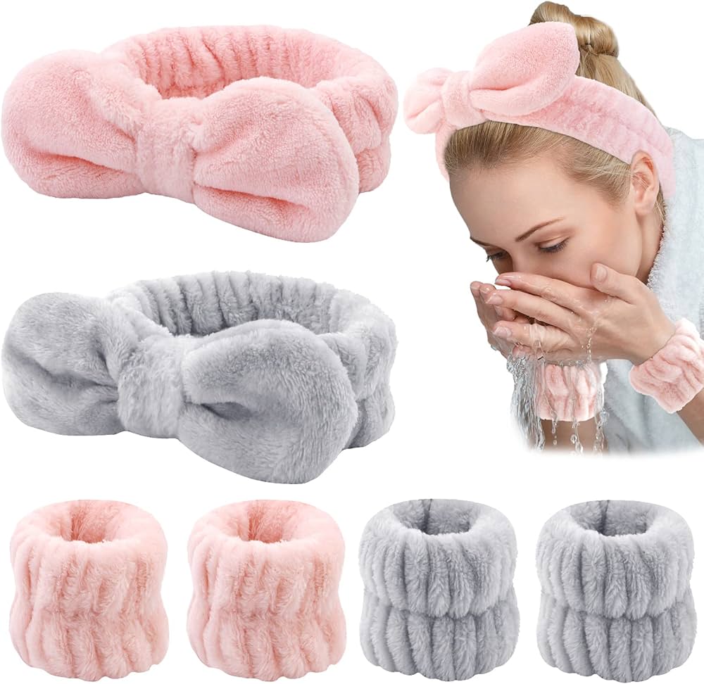 3 Pieces Set Kiss Lovely Wrist Strap - Face Wash Headband and Wristband Soft fabric