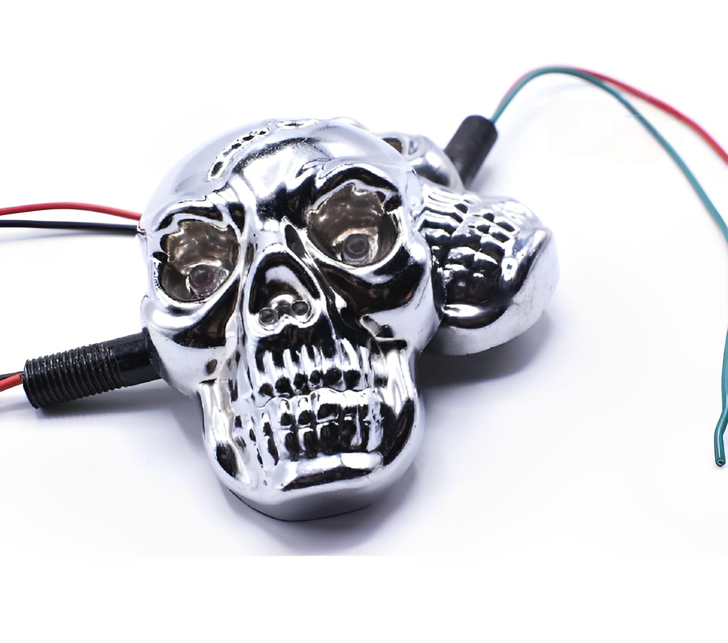 Universal Skull Head LED Turn Signal Indicators â€“ Set of 2/4 for Motorcycles 125cc and 70cc all bikes