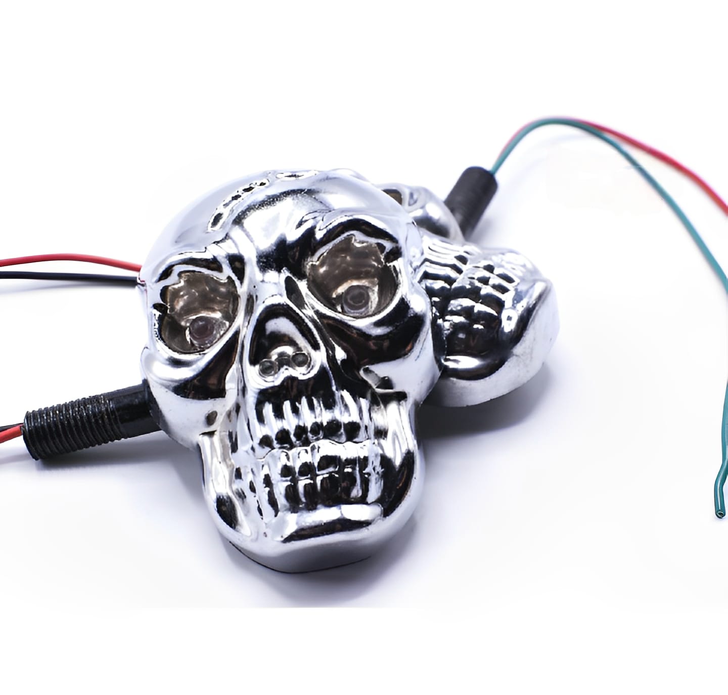 Universal Skull Head LED Turn Signal Indicators â€“ Set of 2/4 for Motorcycles 125cc and 70cc all bikes