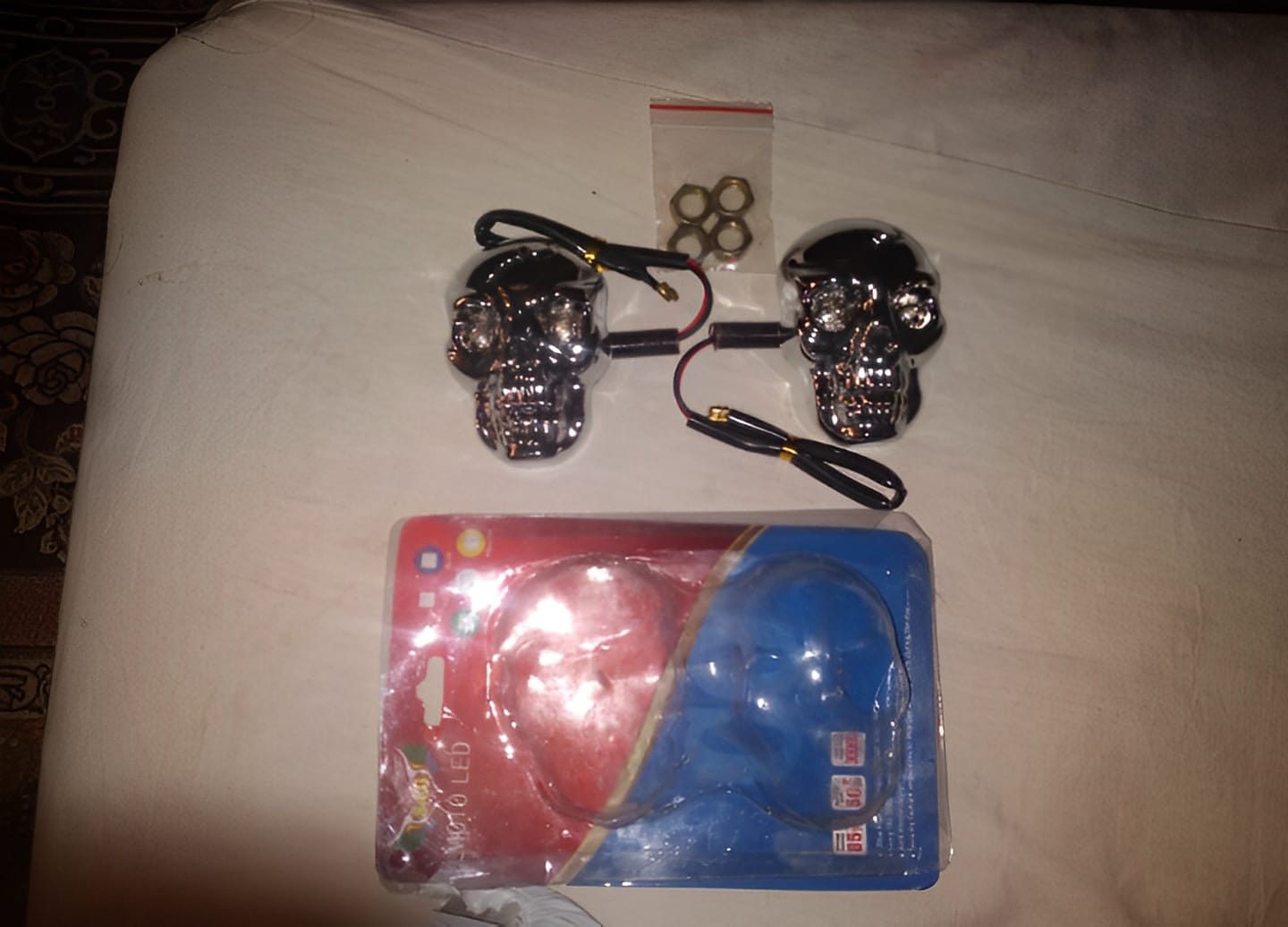 Universal Skull Head LED Turn Signal Indicators â€“ Set of 2/4 for Motorcycles 125cc and 70cc all bikes