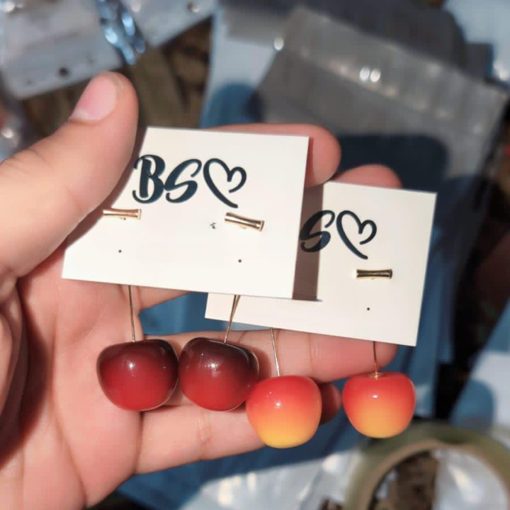 Trendy Korean Cherry Drop Earrings for Women ðŸ’ | Cute Long Stem Minimalist Red Cherry Earrings | Aesthetic Statement Jewelry for Casual &amp; Party Outfits