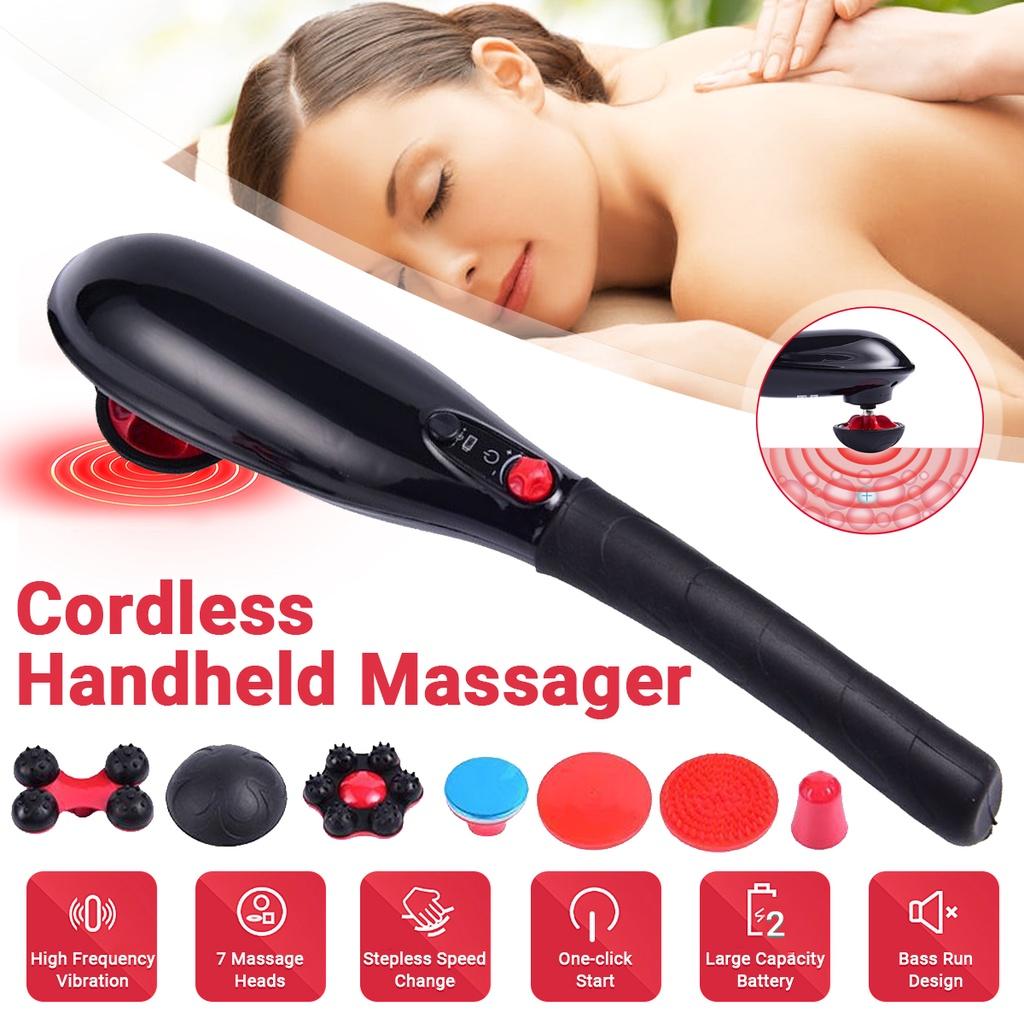 Blue idea Rechargeable Cordless Massager with different heads | Deep Massager for Muscles Neck Cordless Electric Body Massager