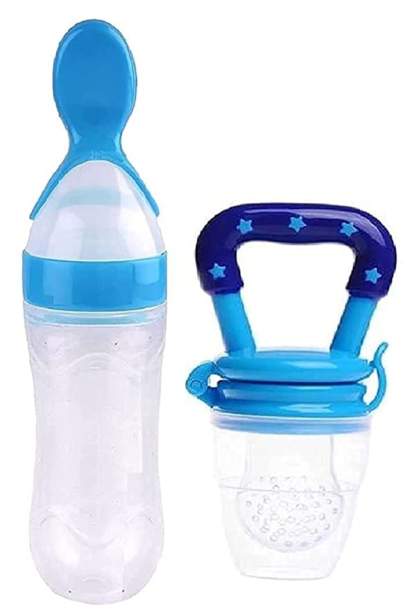 Baby Spoon Feeder Silicone Bottle Feeding (Random Color)