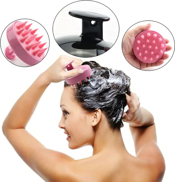 1 Piece Scalp Shampoo Massager Brush | Scalp Hair Scrubber With Soft Bristles For All Type Of Hairs ( Random Color )