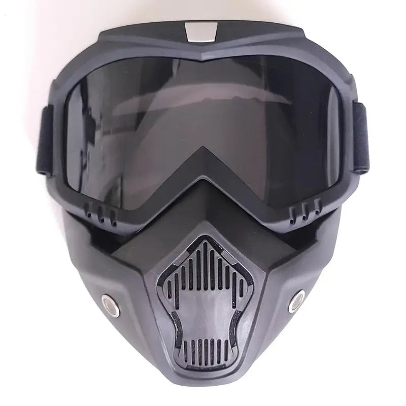 Motorcycle Goggles with Removable Full Face Mask Riding Glasses Dirt Bike ATV Motocross Detachable Eyewear (Random glass Shade)