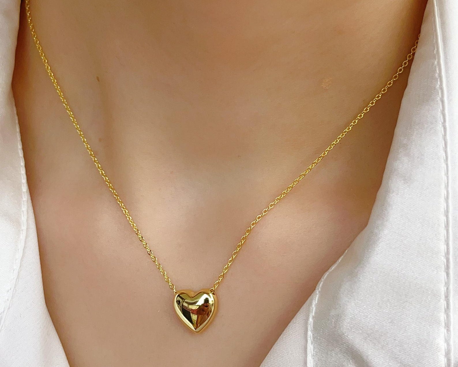 Stainless Steel Heart Shape Necklace |Â  Love Heart Pendant Necklace | Girls &amp; Women Fashion
