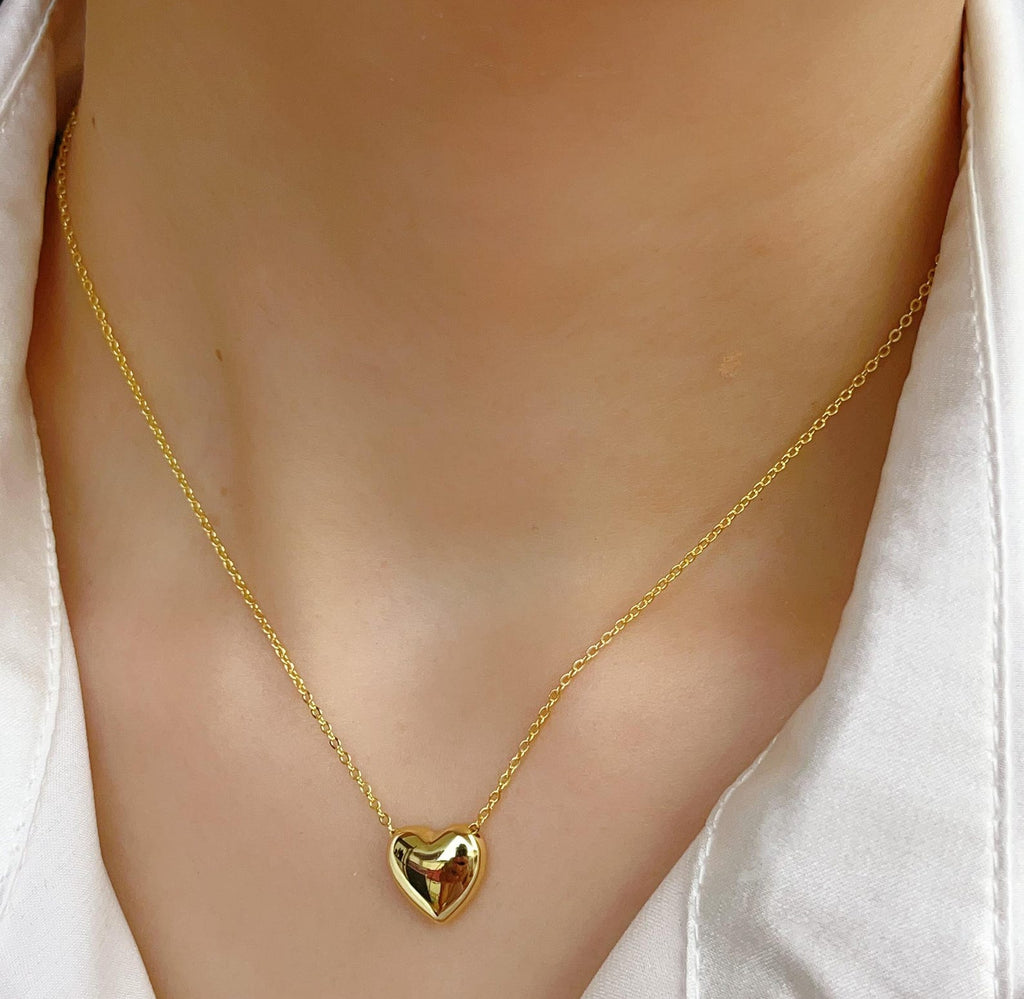 Stainless Steel Heart Shape Necklace |Â  Love Heart Pendant Necklace | Girls &amp; Women Fashion