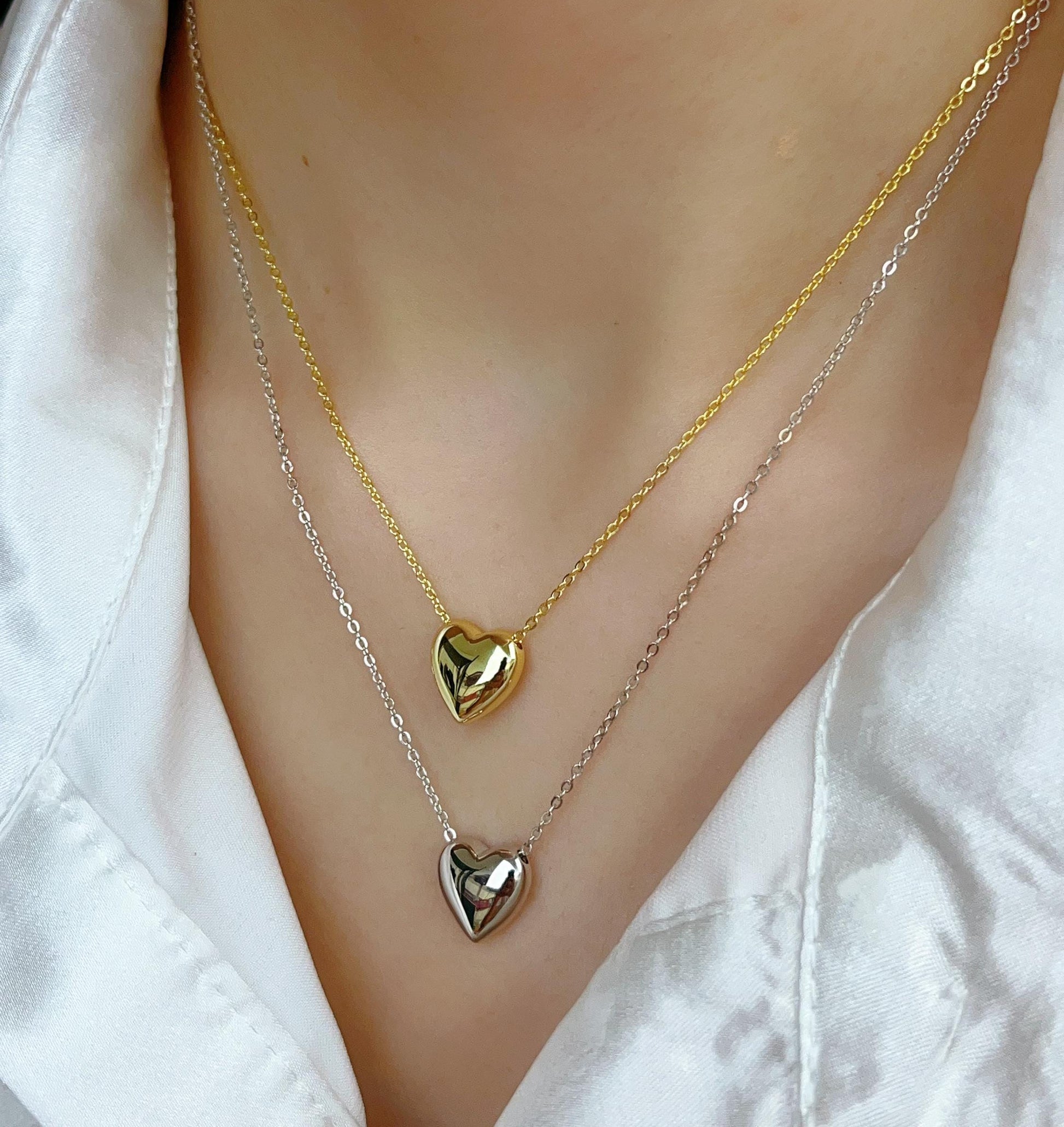 Stainless Steel Heart Shape Necklace |Â  Love Heart Pendant Necklace | Girls &amp; Women Fashion