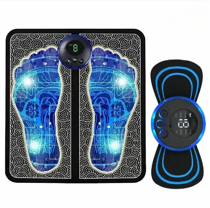 EMS Foot Massager Mat Electric USB Charging Smart Display Tens Acupuncture Feet Cushion Blood Circulation Pad Health Care Home (Without Box)