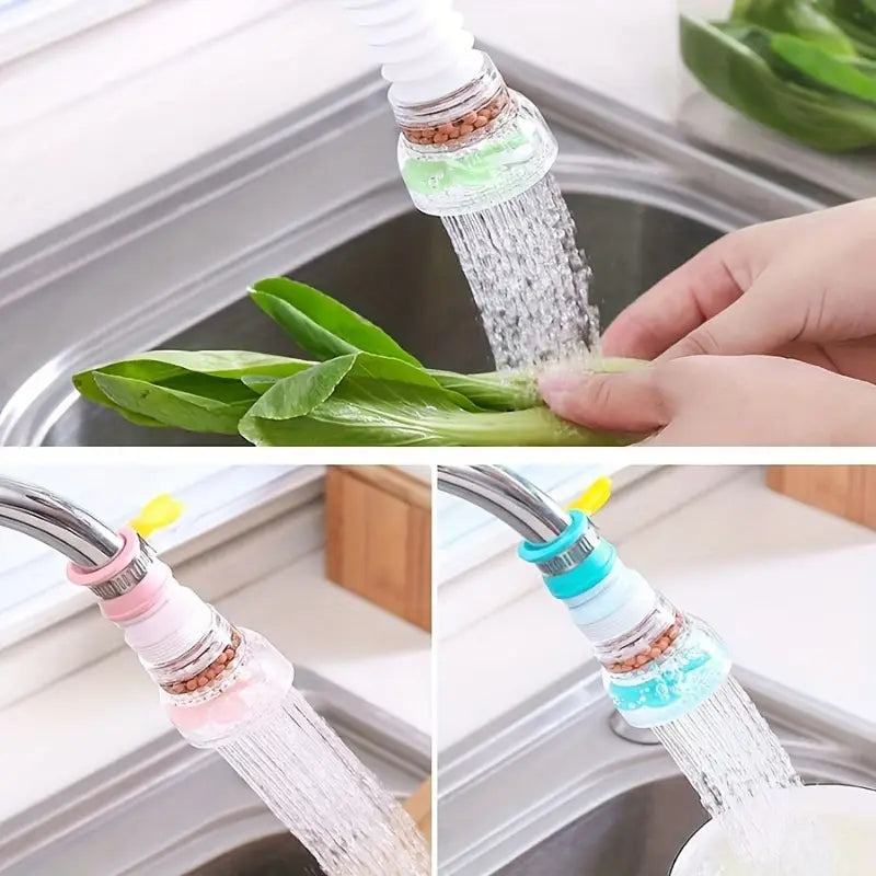 360° Rotating Kitchen Faucet Nozzle with 3-Mode Spray & Water-Saving Filter