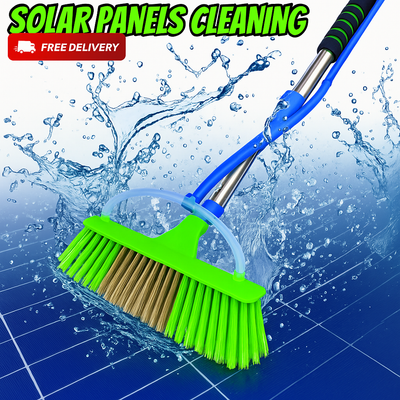 6ft Extendable Solar Panel Cleaning Brush with Water Flow System & Soft Bristle Head