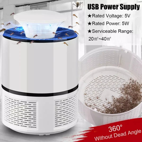 Mosquito Trap with Killer Lamp | Eco Friendly Chemical Free USB Connected UV LED Light Fly Bug Di-Speller with Suction Fan Repellent Lamp (Random color)