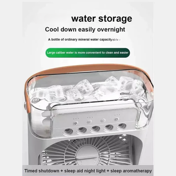 Portable Air Conditioner Fan: USB Electric Fan with LED Night Light, Fine Mist Water, and Humidifier Function | Led Night Light Water Mist (Random Color)