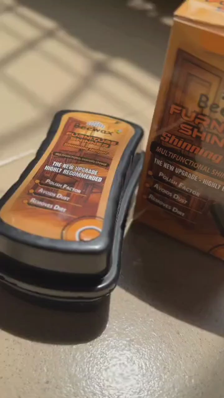 Beeswax Furniture Polish Shiner Sponge – Cleans, Polishes & Protects All Wood Surfaces