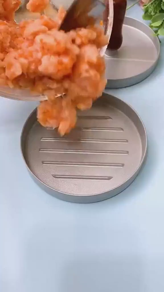 Stainless Steel Burger Press Patty Maker – Non-Stick Hamburger Mold with 100 Patty Paper
