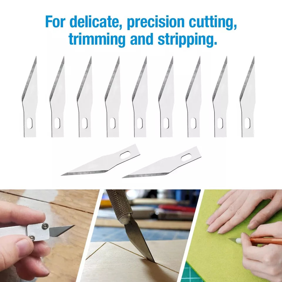 Pen Knife | Detail Precision Cutting tool | Paper, model making, etching, carving Cutter with 6 Blades + 1 Handle